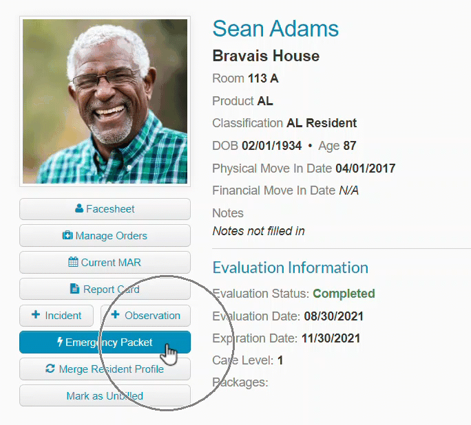 How to Generate a Resident Emergency Packet Medtelligent